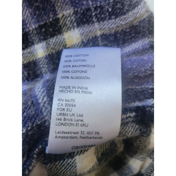 Urban Outfitter BDG Patchwork Checkered Long Sleeve Button Down Shirt Size M - Picture 12 of 12